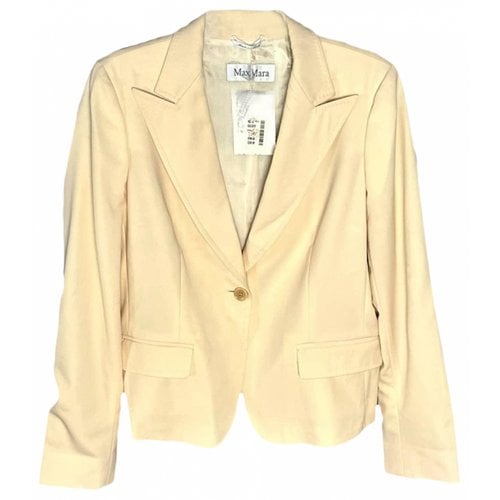 Pre-owned Max Mara Wool Blazer In Yellow