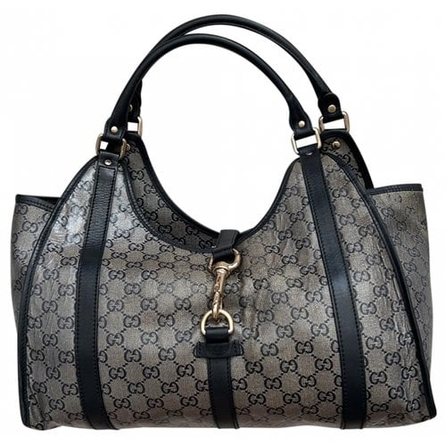 Pre-owned Gucci Cloth Satchel In Grey