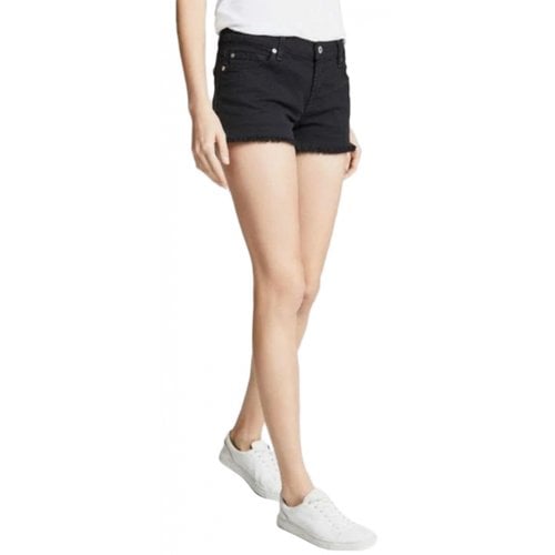 Pre-owned 7 For All Mankind Mini Short In Black
