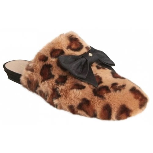 Pre-owned Kate Spade Faux Fur Flats In Multicolour
