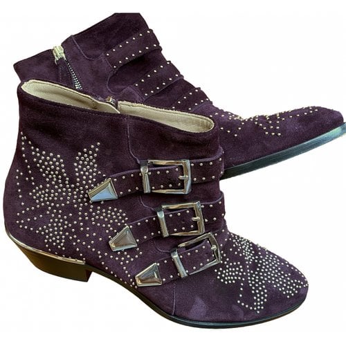 Pre-owned Chloé Ankle Boots In Purple