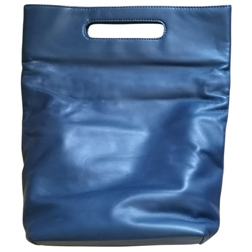 Pre-owned Club Monaco Leather Handbag In Blue