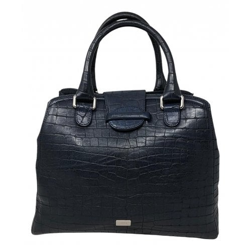 Pre-owned Armani Collezioni Leather Handbag In Blue