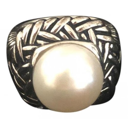 Pre-owned Macy's Pearl Ring In Gold