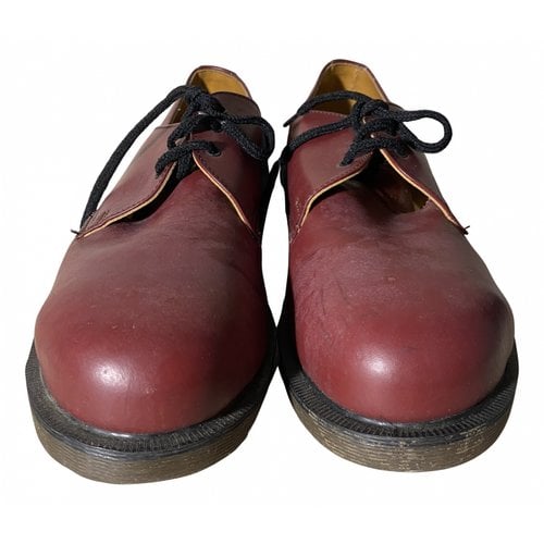 Pre-owned Dr. Martens' Patent Leather Lace Ups In Burgundy