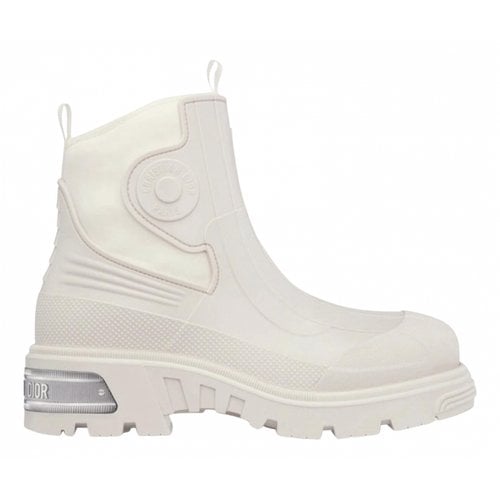 Pre-owned Dior Ankle Boots In White