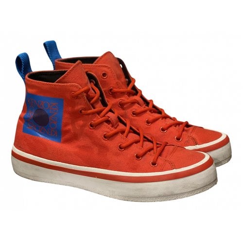 Pre-owned Kenzo High Trainers In Red