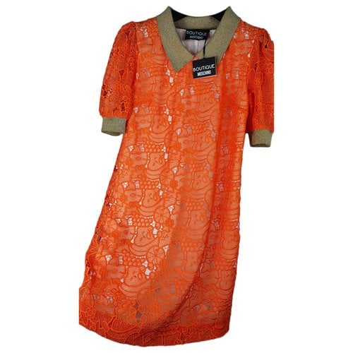 Pre-owned Moschino Lace Mid-length Dress In Orange