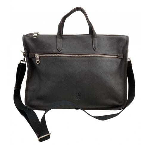 Pre-owned Loewe Leather Weekend Bag In Brown
