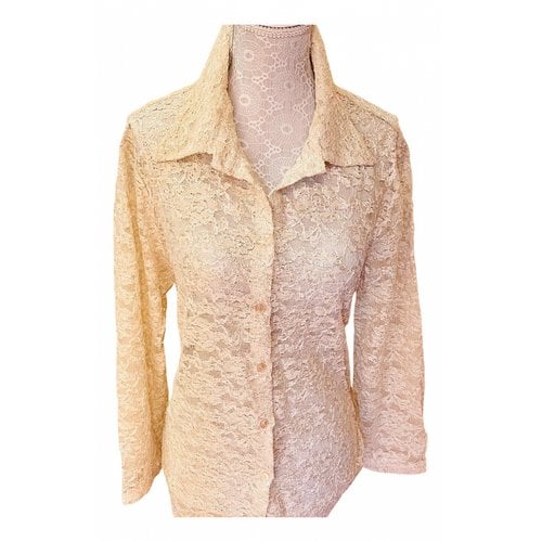 Pre-owned Roccobarocco Lace Shirt In Gold