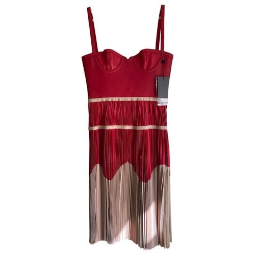 Pre-owned Alexander Mcqueen Leather Mid-length Dress In Multicolour