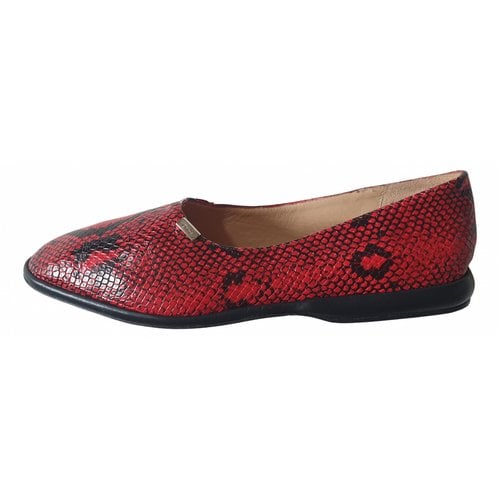 Pre-owned Chloé Leather Ballet Flats In Red