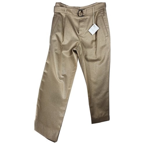 Pre-owned Brunello Cucinelli Wool Trousers In Gold