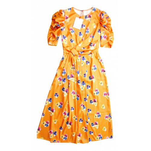 Pre-owned Carolina Herrera Silk Maxi Dress In Orange