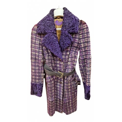 Pre-owned Etro Leather Coat In Purple