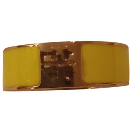 Pre-owned Tory Burch Ring In Yellow
