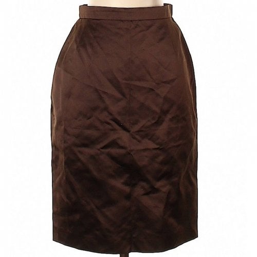 Pre-owned Escada Silk Mid-length Skirt In Brown