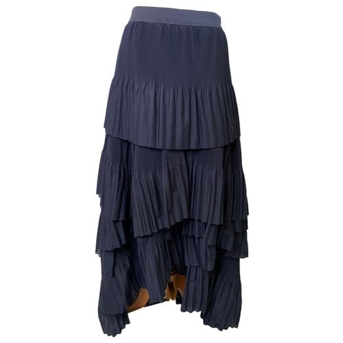 Pre-owned Brunello Cucinelli Maxi Skirt In Navy