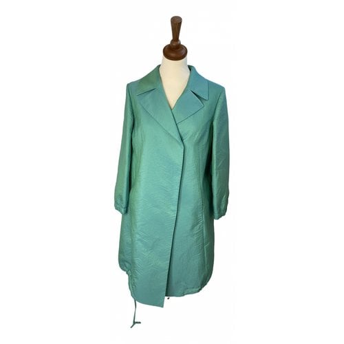 Pre-owned Marni Trench Coat In Turquoise