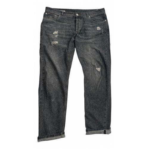 Pre-owned Brunello Cucinelli Straight Jeans In Grey