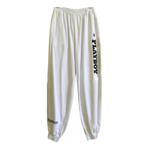Pre-owned Playboy Trousers In White