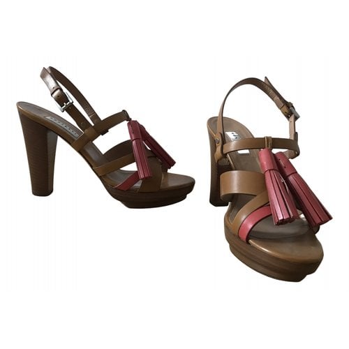 Pre-owned Fratelli Rossetti Leather Sandals In Brown