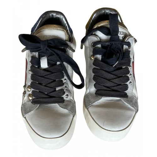 Pre-owned Zadig & Voltaire Leather Trainers In Silver