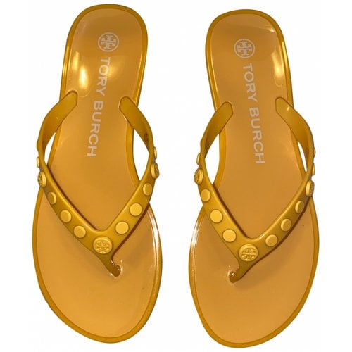Pre-owned Tory Burch Sandals In Yellow