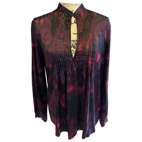 Pre-owned Theory Silk Blouse In Multicolour