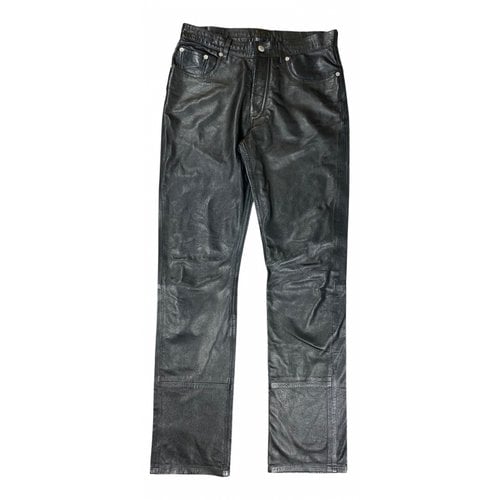 Pre-owned Helmut Lang Leather Trousers In Black