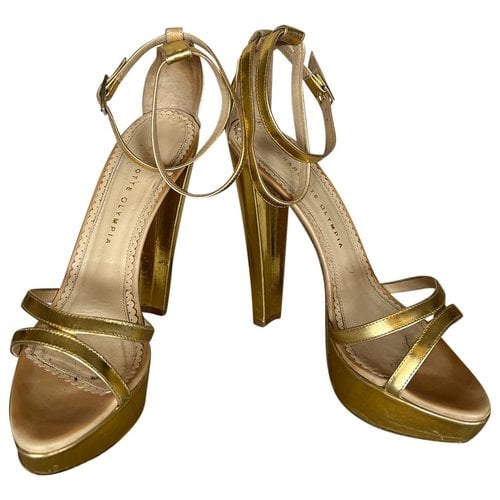 Pre-owned Charlotte Olympia Leather Sandal In Gold