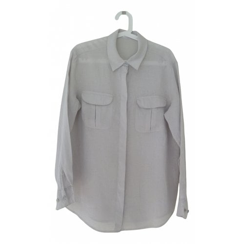 Pre-owned Equipment Linen Shirt In Grey