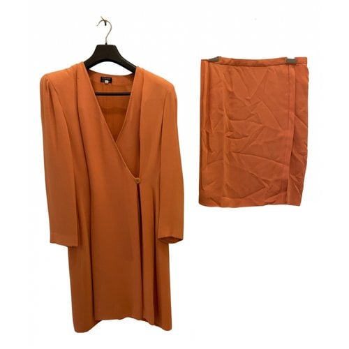 Pre-owned Giorgio Armani Silk Skirt In Orange