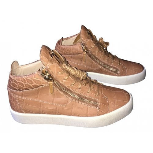 Pre-owned Giuseppe Zanotti Leather High Trainers In Brown