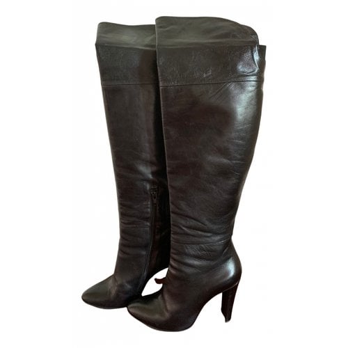 Pre-owned Luca Valentini Leather Boots In Black