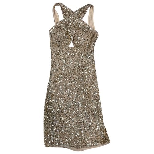 Pre-owned Sherri Hill Glitter Mini Dress In Silver