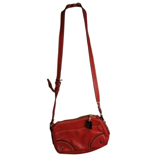 Pre-owned Borbonese Leather Handbag In Red