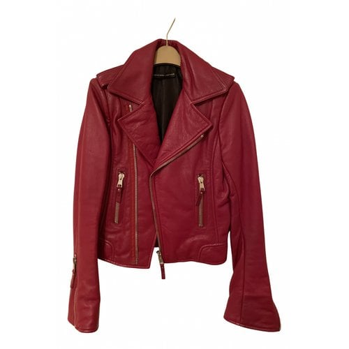 Pre-owned Balenciaga Leather Jacket In Red