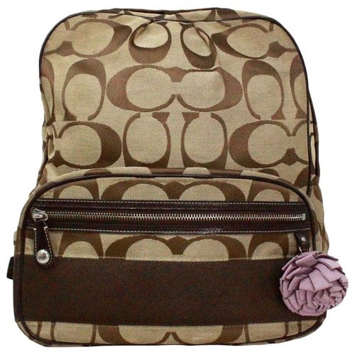 Pre-owned Coach Cloth Backpack In Brown