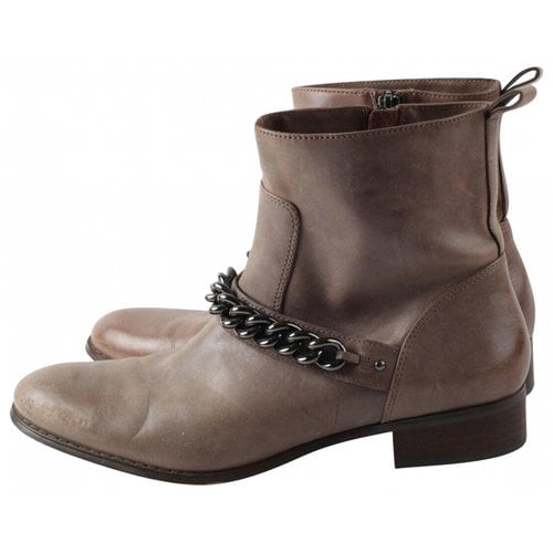 Pre-owned Coach Leather Ankle Boots In Brown