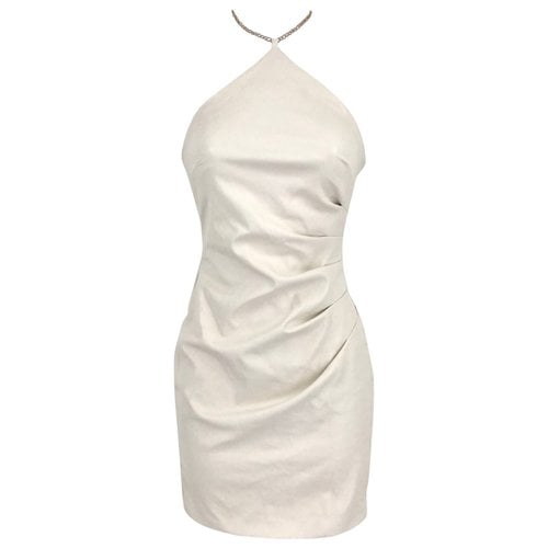 Pre-owned Nookie Leather Mini Dress In White