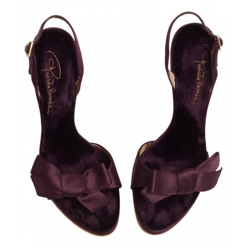 Pre-owned Roberto Cavalli Velvet Sandal In Purple