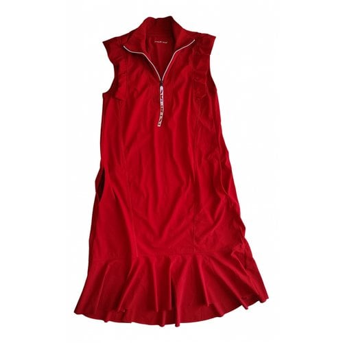 Pre-owned Marc Cain Mid-length Dress In Burgundy