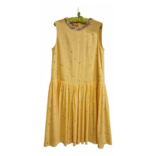 Pre-owned Miu Miu Mid-length Dress In Yellow