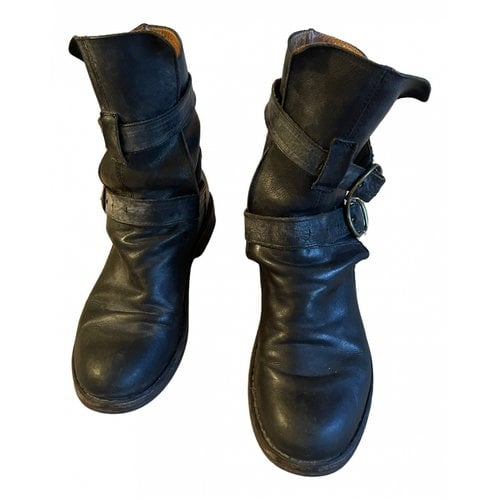 Pre-owned Fiorentini + Baker Leather Ankle Boots In Black