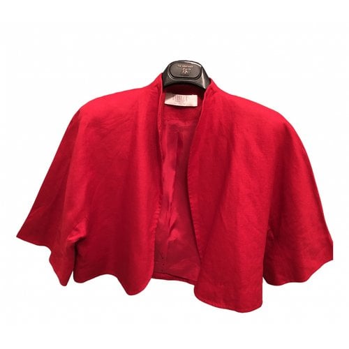 Pre-owned Marella Linen Short Vest In Red