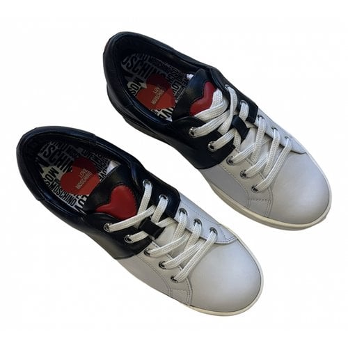 Pre-owned Moschino Love Leather Trainers In Multicolour