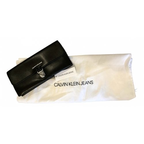Pre-owned Calvin Klein Jeans Est.1978 Leather Clutch Bag In Black