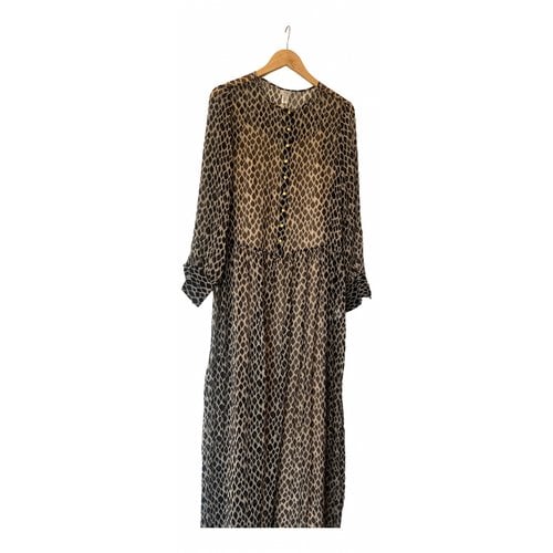 Pre-owned Hoss Intropia Silk Maxi Dress In Brown