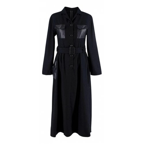 Pre-owned Moncler Genius Moncler N°7 Fragment Hiroshi Fujiwara Wool Mid-length Dress In Black